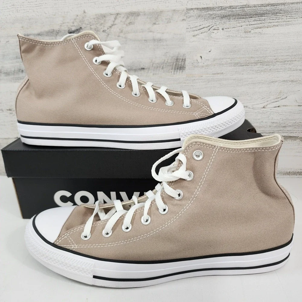Converse Chuck Taylor All Star High Top Mens 12 Khaki Canvas Sneakers NWB - Picture 2 of 7